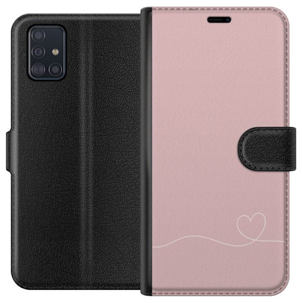 Samsung Galaxy A51 Plånboksfodral Rosa Hjärna Design