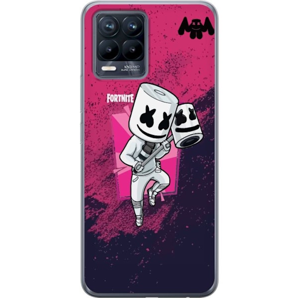 Realme 8 Läpinäkyvä kuori Marshmello Fortnite Skin Emote Ga
