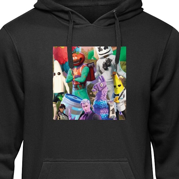 Barn-Hoodie | Mjuk Huvtröja för Barn Fortnite svart 7-8 År