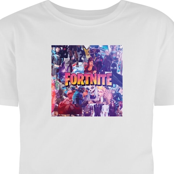 T-paita Aikuisille | Klassinen Aikuisten T-paita Fortnite valkoinen XL