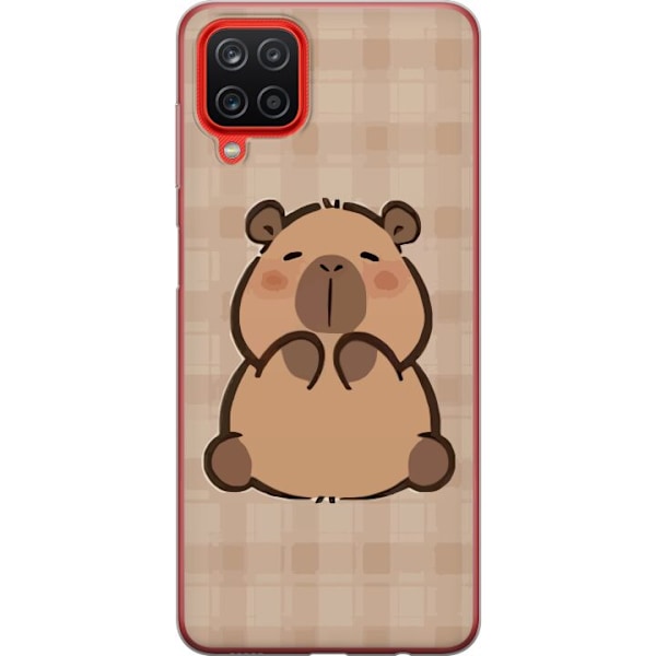 Samsung Galaxy A12 Gennemsigtig cover Mobilskal kawaii capybara flera figurer japansk stil