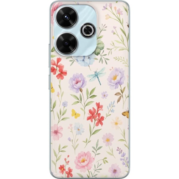 Xiaomi Redmi 13 Genomskinligt Skal Blommor