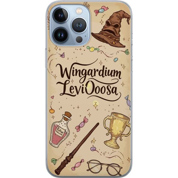 Kompatibelt Mobildeksel til Apple iPhone 13 Pro Max Harry Potter Wingardium Leviosa magiske ikoner trollstav Gullsnoppen Potter illustrasjon