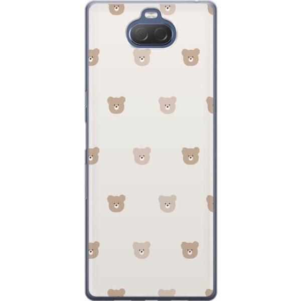 Sony Xperia 10 Plus Gennemsigtig cover Teddybaggrund - søde t