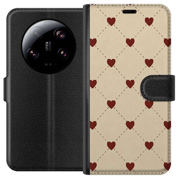 Xiaomi 13 Ultra Lompakkokotelo Sydänverkko