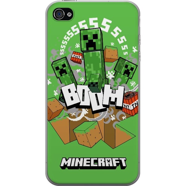 Apple iPhone 4 Genomskinligt Skal Minecraft Boom