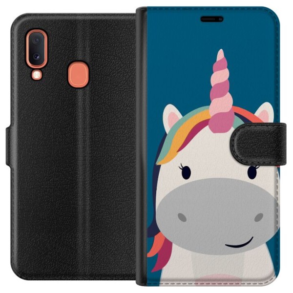 Samsung Galaxy A20e Plånboksfodral Enhörning / Unicorn