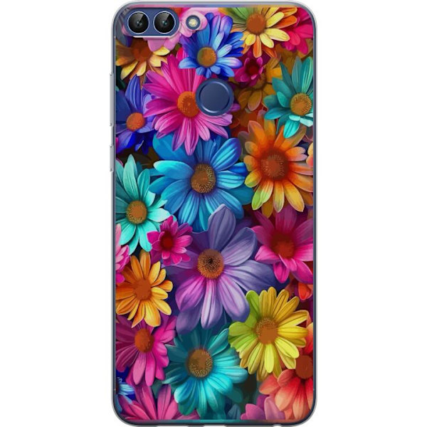 Huawei P smart Genomskinligt Skal Gerbera Blommor Färgglad Dekor Blommotiv Populärt Heminredning Färg Rik Väggkonst Design