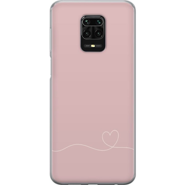 Xiaomi Redmi Note 9S Gjennomsiktig deksel Rosa Hjärna Design