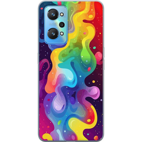 Realme GT Neo2 Genomskinligt Skal Color Splash Abstrakt Konst Design Färgstarkt Mönster Modern Populär Väggkonst Grafiskt Trend