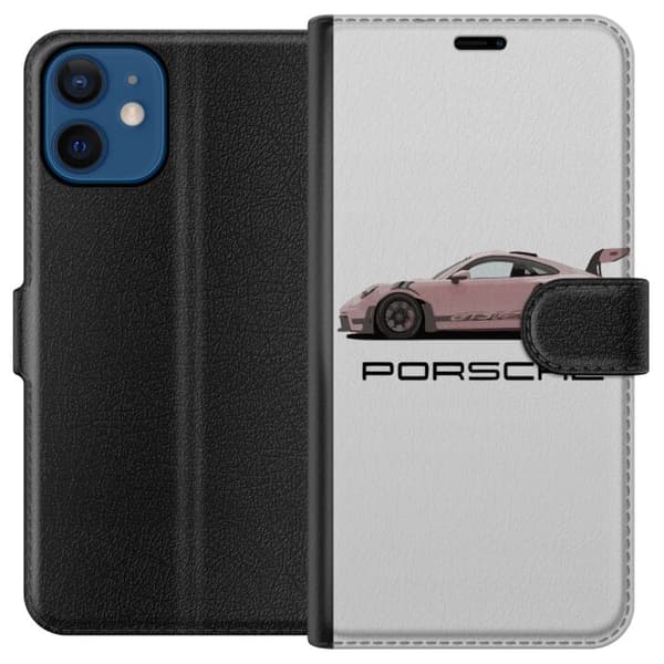 Kompatibel Tegnebogsetui til Apple iPhone 12 mini Porsche 911 Pink