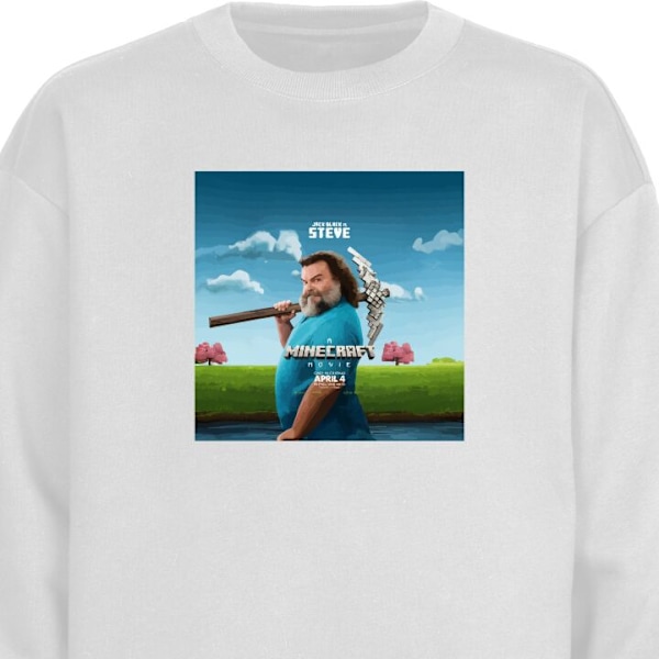 Sweatshirt til Voksne | Klassisk Collegebluse En Minecraft Fil hvid M
