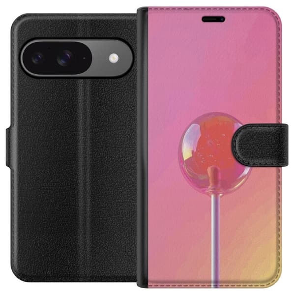 Kompatibel Tegnebogsetui til Google Pixel 9 Pro Blank lyserød pinde mod blød pastelbaggrund pink