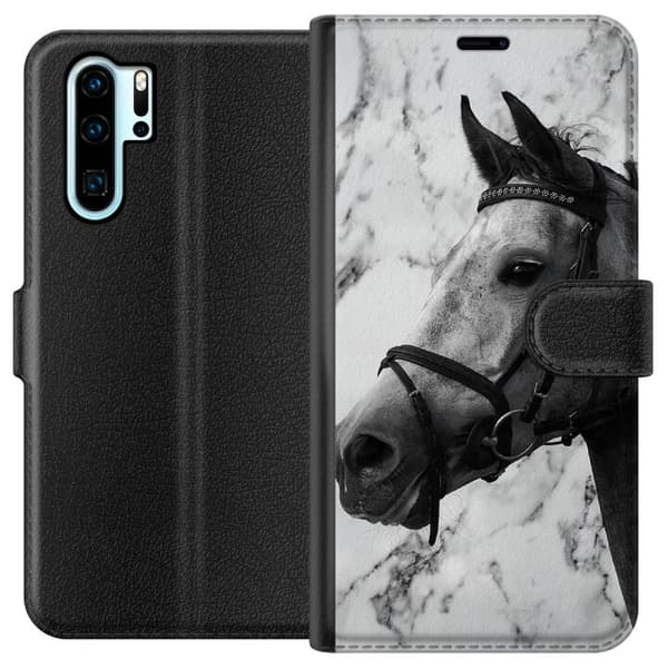 Kompatibelt Lommeboketui til Huawei P30 Pro Marmor med hest