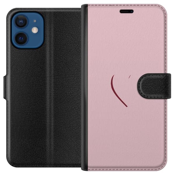 Kompatibelt Lommeboketui til Apple iPhone 12 mini Myk rosa kjærlighet