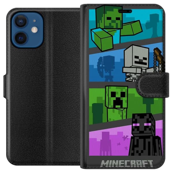 Kompatibel Tegnebogsetui til Apple iPhone 12 mini Minecraft