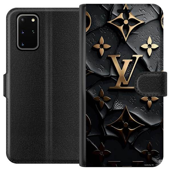 Samsung Galaxy S20+ Plånboksfodral Louis Vuitton Dark Mode Design Svart Lyx Stil Fashion Populärt Grafiskt Mönster Modeikon Lyxmärke