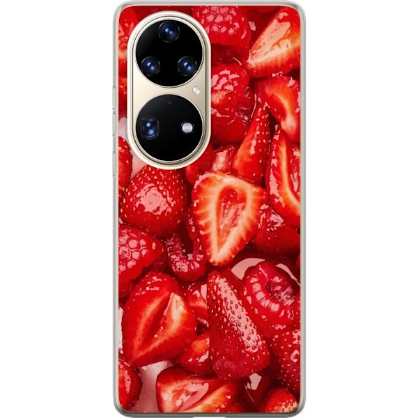 Huawei P50 Pro Läpinäkyvä kuori Mansikkakuviointi - makea m