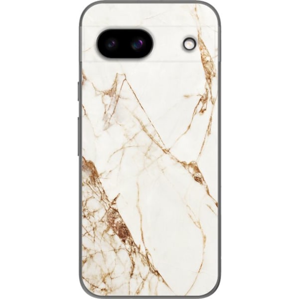Google Pixel 8a Läpinäkyvä kuori Valkoinen marmori