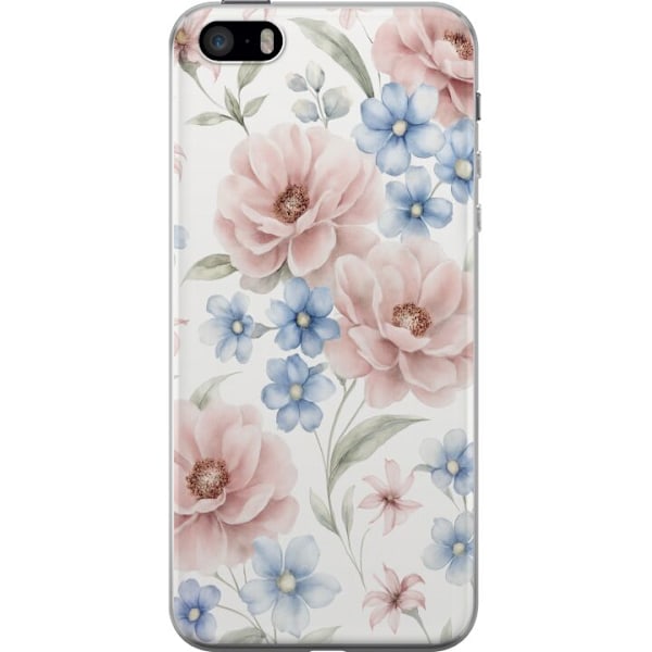 Apple iPhone 5s Gennemsigtig cover Romantiske blomster