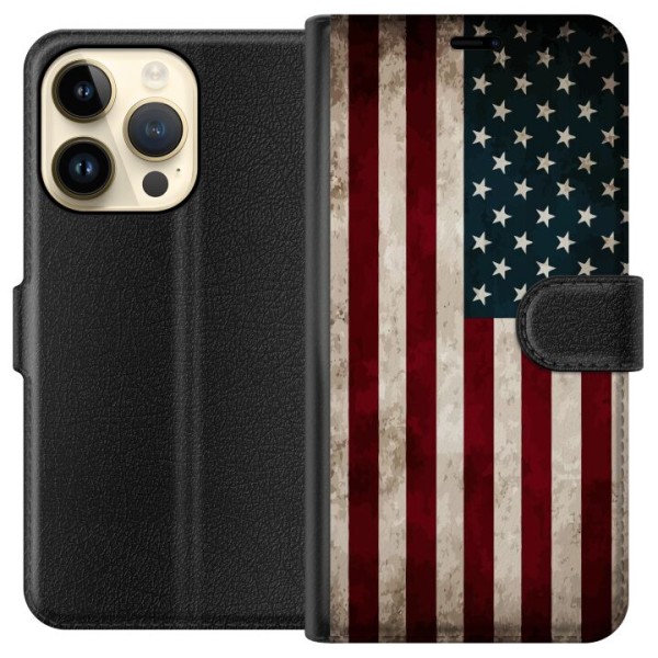 Apple iPhone 15 Pro Lommeboketui USA Flagg