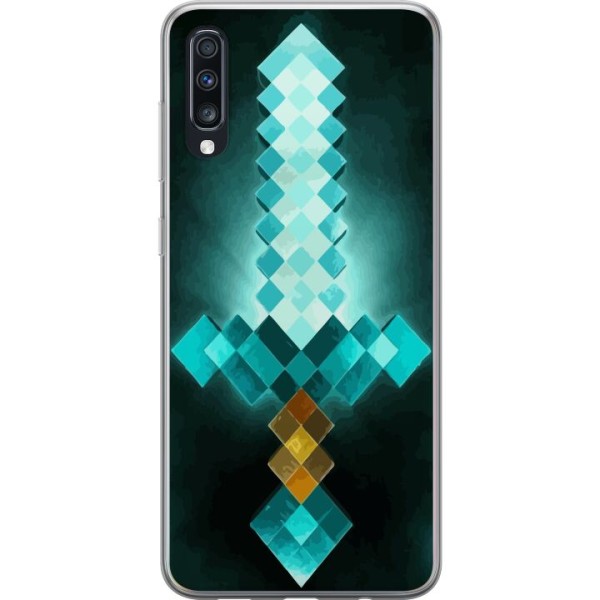 Samsung Galaxy A70 Läpinäkyvä kuori Minecraft miekka