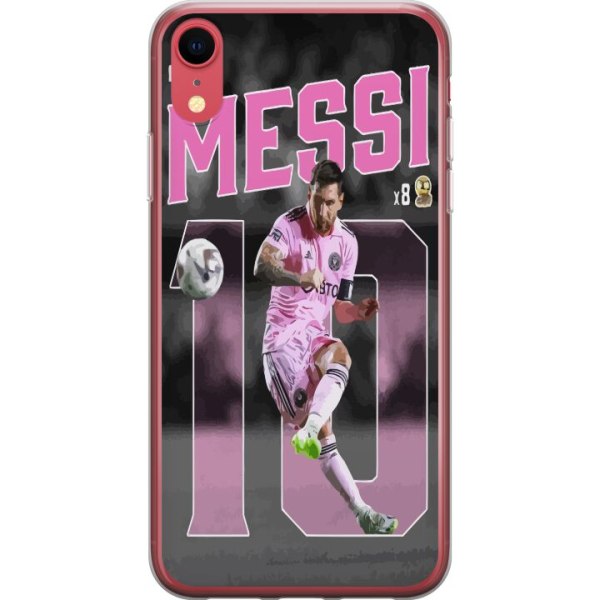 Apple iPhone XR Genomskinligt Skal Lionel Messi - Rosa