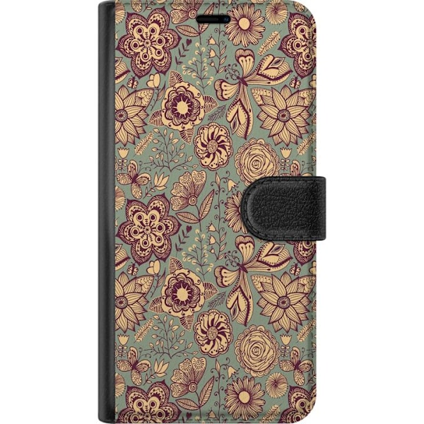 Apple iPhone X Tegnebogsetui Vintage Blomster