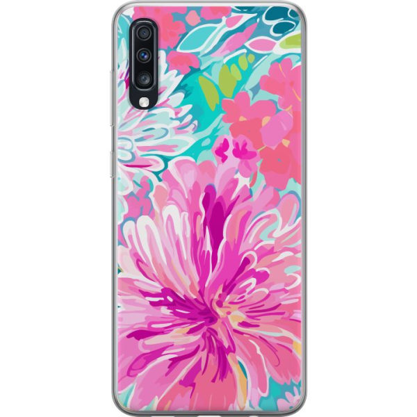 Samsung Galaxy A70 Gjennomsiktig deksel Blomsterfjær
