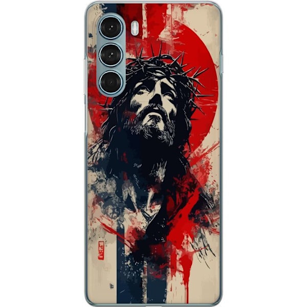 Motorola Moto G200 5G Läpinäkyvä kuori Jeesus ristillä - kristillinen aihe vahvalla symboliikalla uskosta ja toivosta
