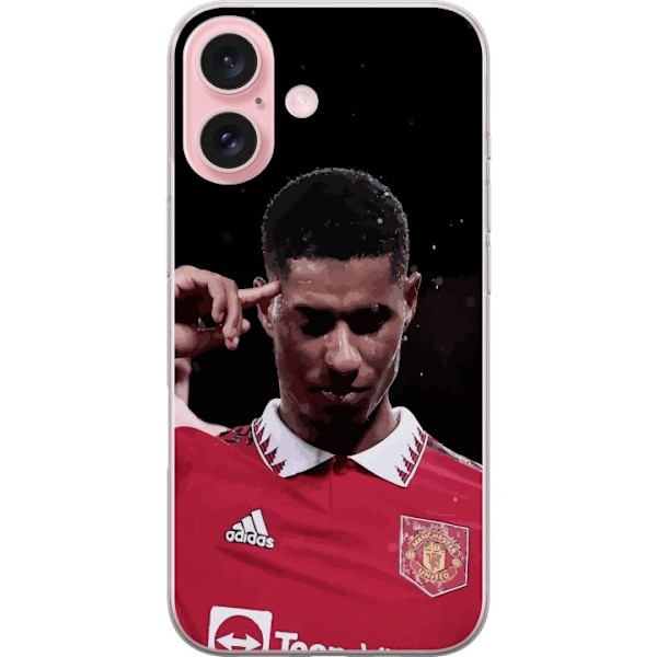 Apple iPhone 16 Gjennomsiktig deksel Marcus Rashford Mancheste