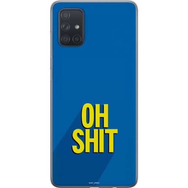 Kompatibelt Mobilskal till Samsung Galaxy A71 Oh Shit text blå