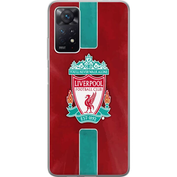 Xiaomi Redmi Note 11 Pro 5G Läpinäkyvä kuori Liverpool FC - Klassinen jalkapallourheilu Punaisena