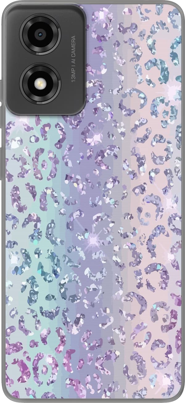 Kompatibel Mobilcover til Motorola Moto E14 Glitter Leopard