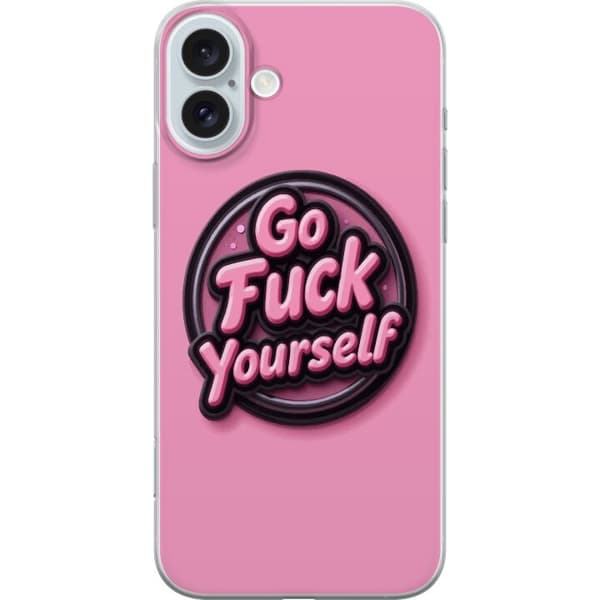 Kompatibelt Mobilskal till Apple iPhone 16 Plus Rosa 3D textposter