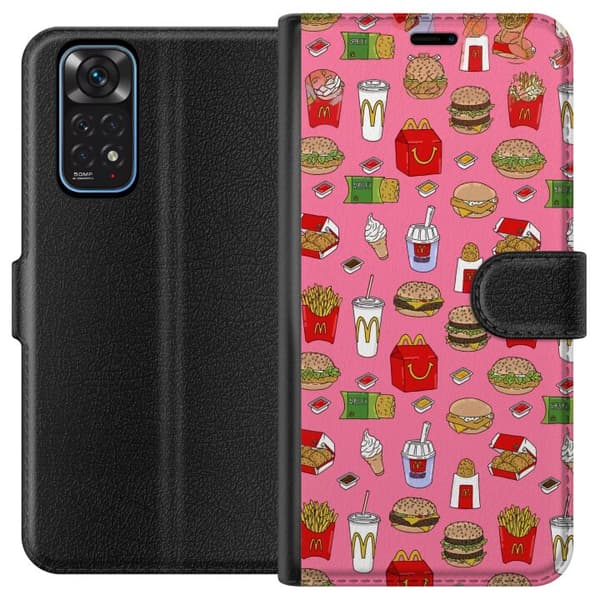 Kompatibel Tegnebogsetui til Xiaomi Redmi Note 11 Fastfood pink