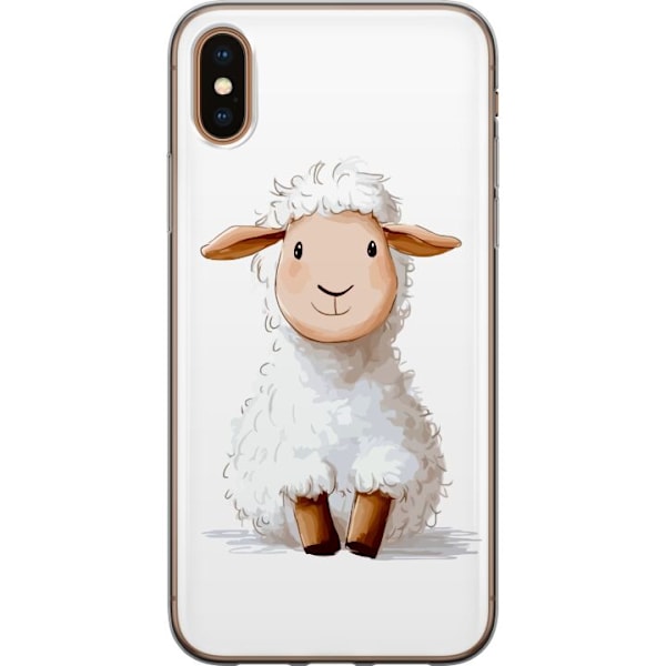 Apple iPhone X Läpinäkyvä kuori Suloinen Lammas - lasten ja vauvan tuotteita sarjakuvatyyliin