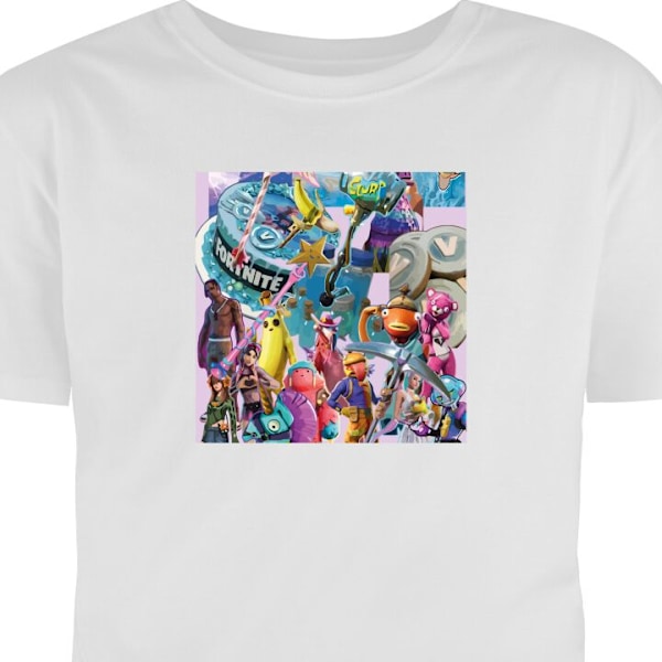 T-shirt til Voksen | Klassisk Voksen T-shirt Fortnite hvid L