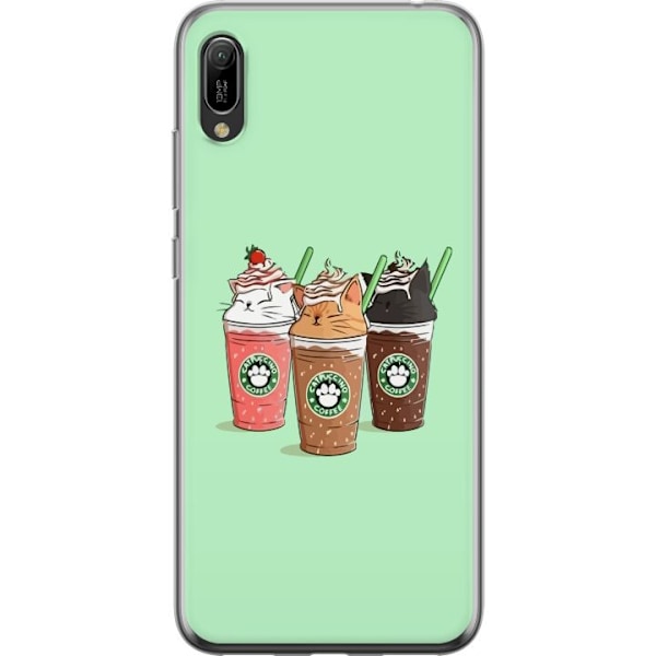 Huawei Y6 Pro (2019) Genomskinligt Skal Catpuccino