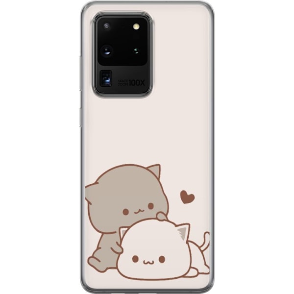 Samsung Galaxy S20 Ultra Genomskinligt Skal Kawaii Söta katte