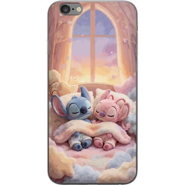 Kompatibelt Mobildeksel til Apple iPhone 6s Plus Sovende blå og rosa figurer i et koselig pastellmiljø rosa