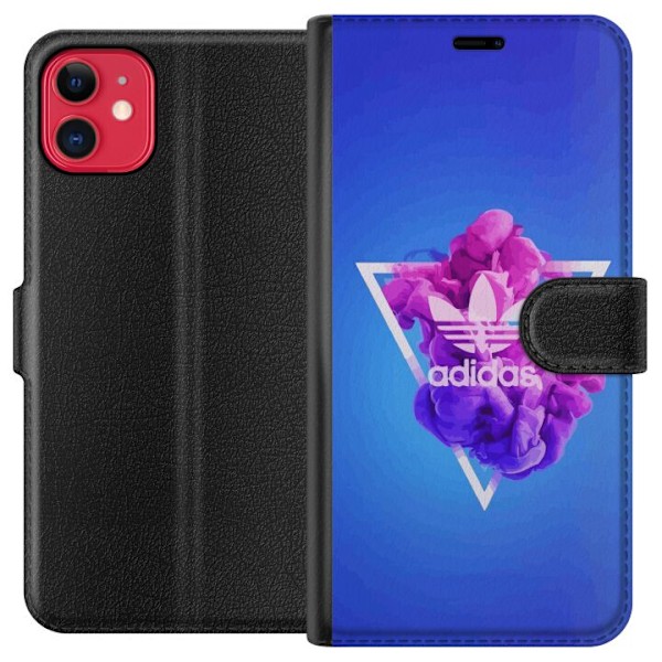 Apple iPhone 11 Plånboksfodral Adidas-inspirerad blå design – sportigt motiv med retrovibe i blå toner