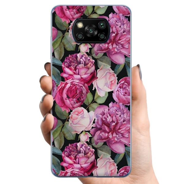 Xiaomi Poco X3 NFC TPU Mobilskal Blommor