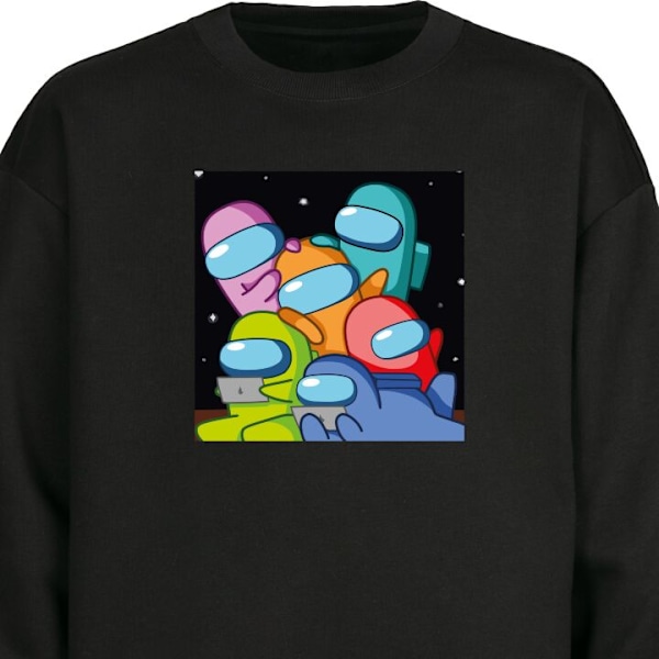 Sweatshirt for Voksen | Klassisk Collegegenser Blant Oss svart XXL