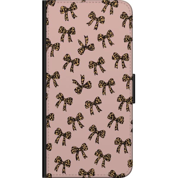 Kompatibel Tegnebogsetui til OnePlus 9 Pro Leopardrosetter mønster lyserød baggrund leopardmønstrede sløjfer sød mode piget retrodesign mønster