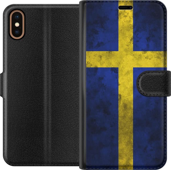 Kompatibelt Plånboksfodral till Apple iPhone X Sverige Flagga