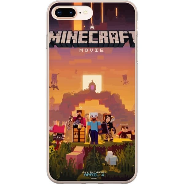 Kompatibel Mobilcover til Apple iPhone 8 Plus Minecraft Pixelspil Byggeblokke