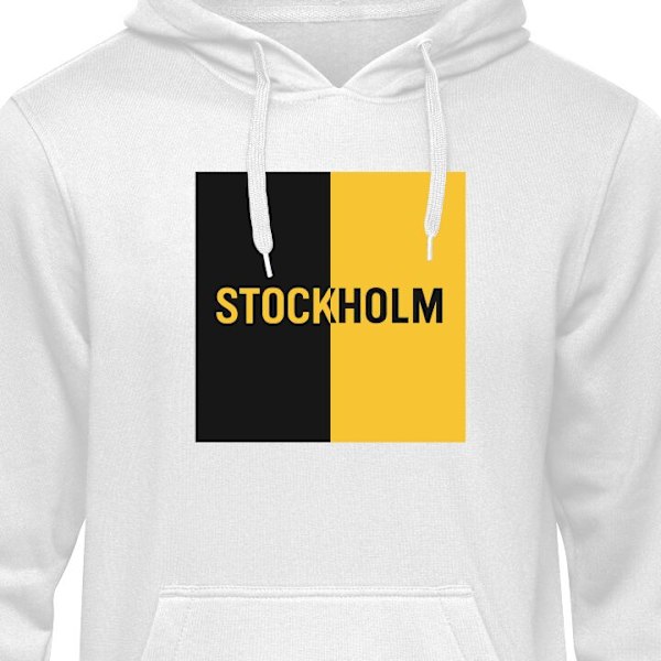 Barn-Hoodie | Mjuk Huvtröja för Barn Stockholm – fotboll vit 5-6 År