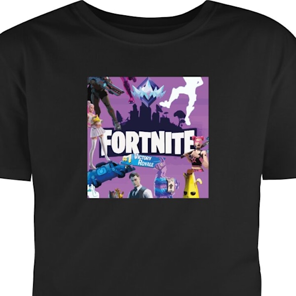 T-shirt til Voksen | Klassisk Voksen T-shirt Fortnite sort M