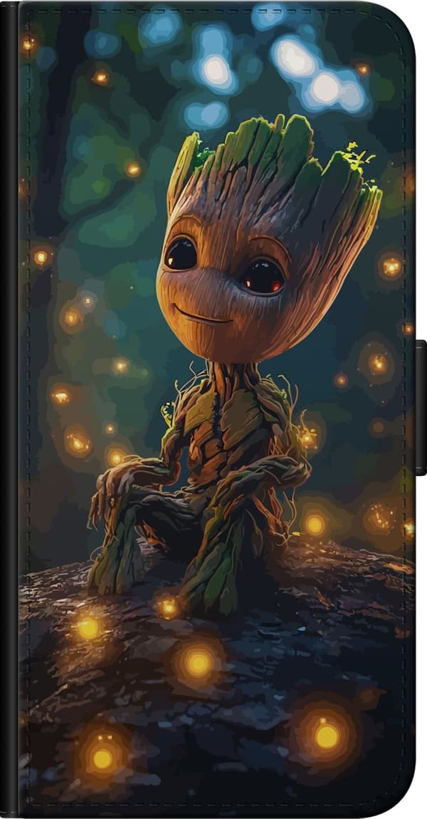 Kompatibelt Lommeboketui til Honor 10 Groot på en gren blant lysende lyspunkter i en mørk skog brun